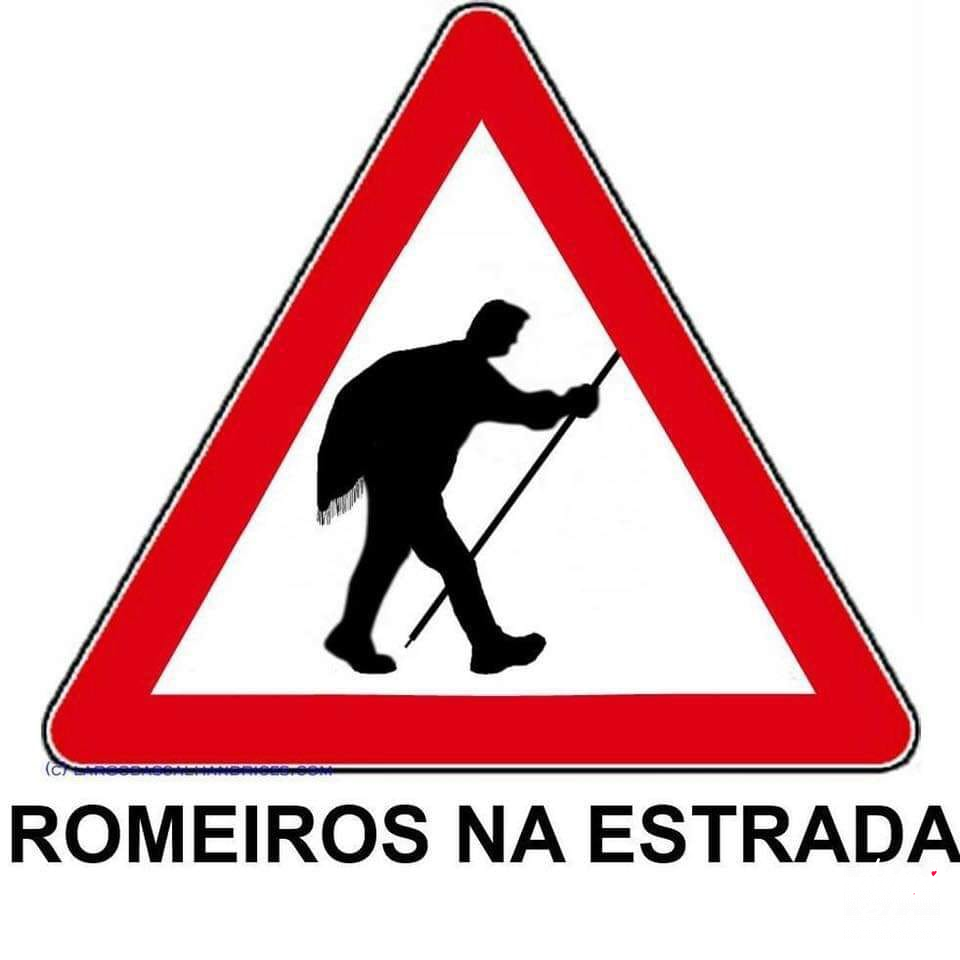 zarándokok táblája Romeiros na estrada